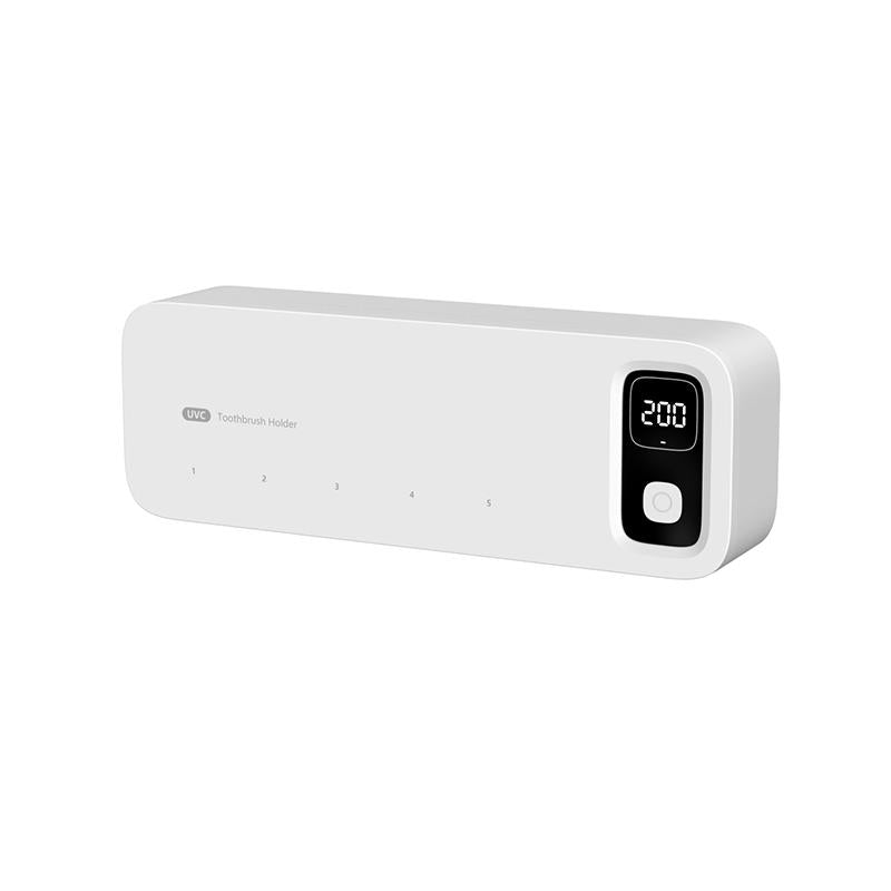 UV Toothbrush Holder Smart USB Rechargeable, Timer Function, Wall-Mounted for Bathroom, 5 Slots, No Drilling, Van Gogh Green